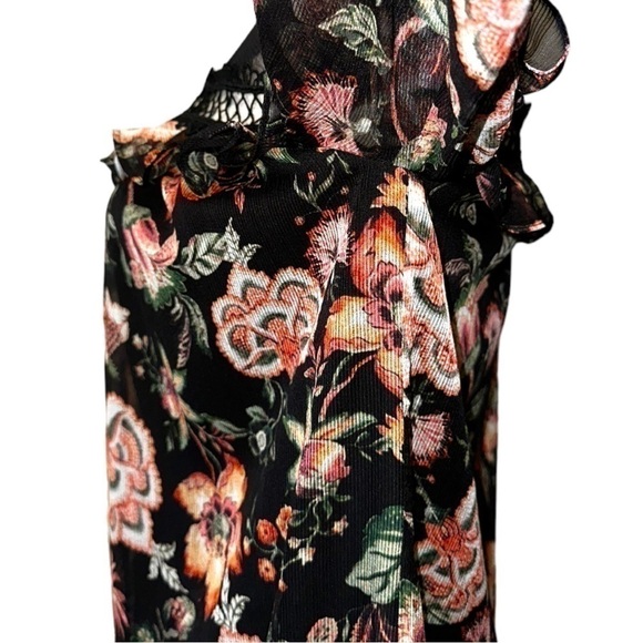 SACHIN + Babi Callie Mini Ruffle Dress Black Floral 4 - Picture 13 of 17